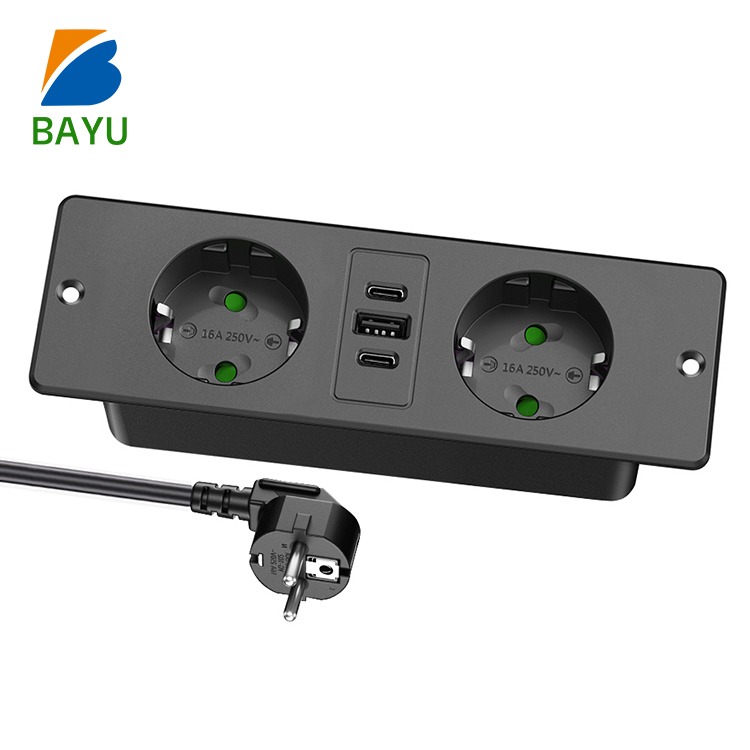 Socket Base 2 Double socket with a middle USB port of different specifications ...